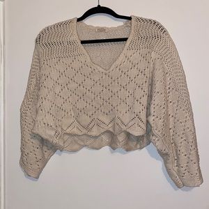 Urban outfitters cream cropped sweater